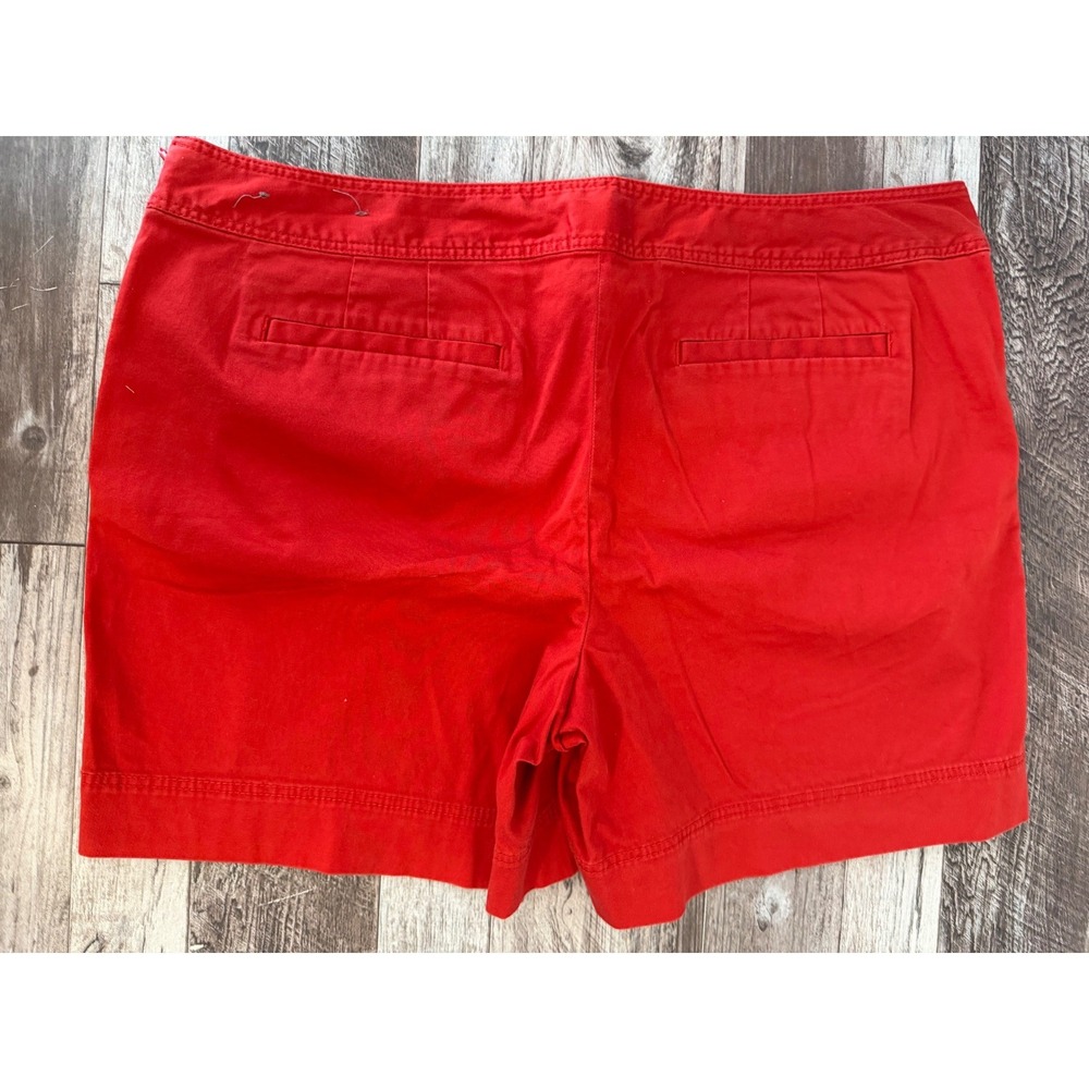 Ann Taylor Signature Shorts Size 14 Red Sailor Button Nautical Preppy‎ Summer